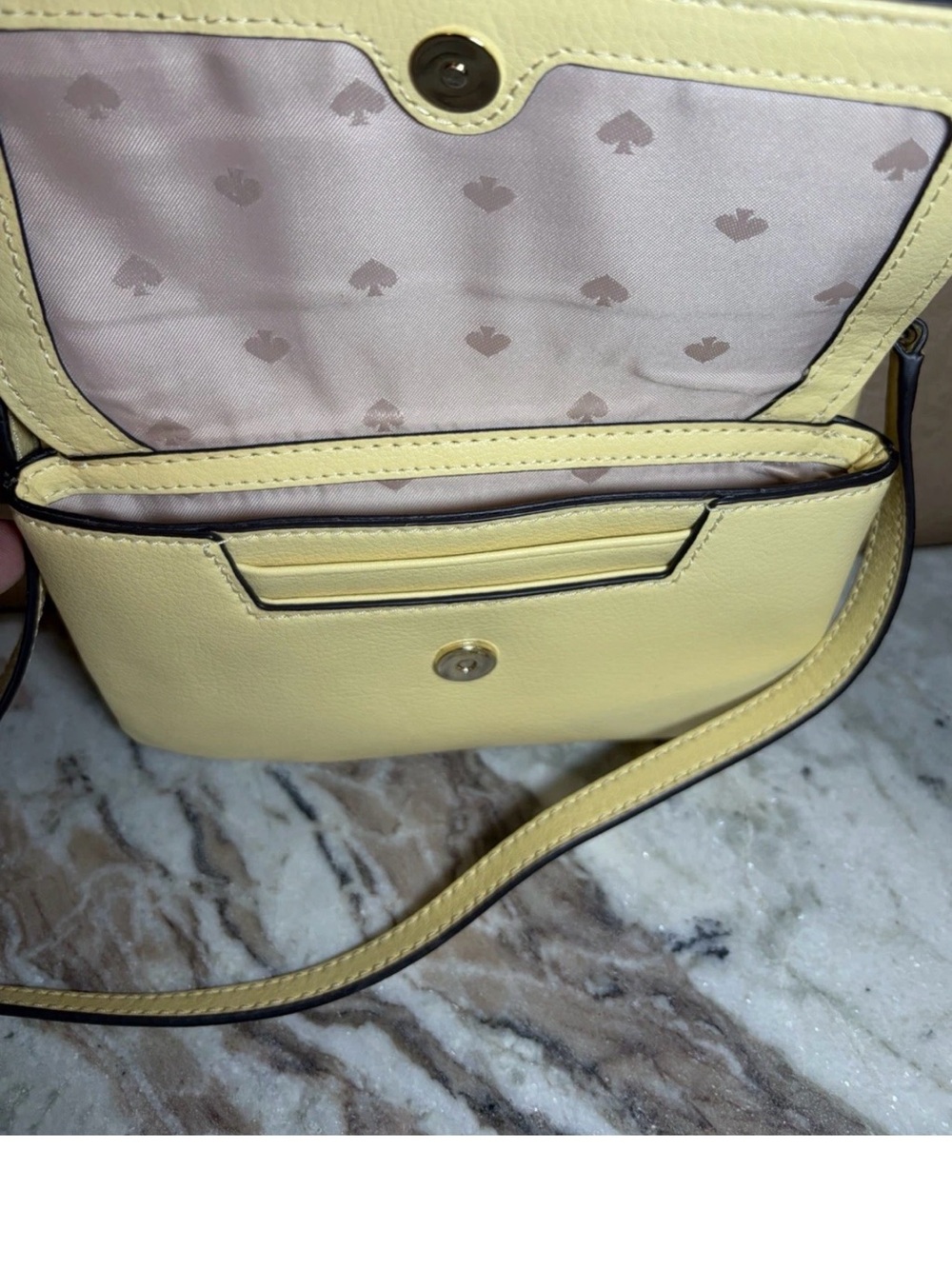 Kate Spade New York Yellow Small Crossbody Bag Zip/Magnetic, Detachable Strap - Picture 4 of 6